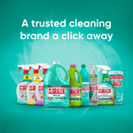 Assortment of Cloralen branded cleaning products arranged on a teal background with the headline 'A trusted cleaning brand a click away'