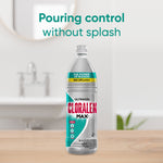 Cloralen Max Ultragel bottle on a wooden surface with text 'Pouring control without splash' in background