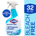Clorox bleach-free all purpose cleaner spray bottle with fresh mountain air label and 32 fl oz callout