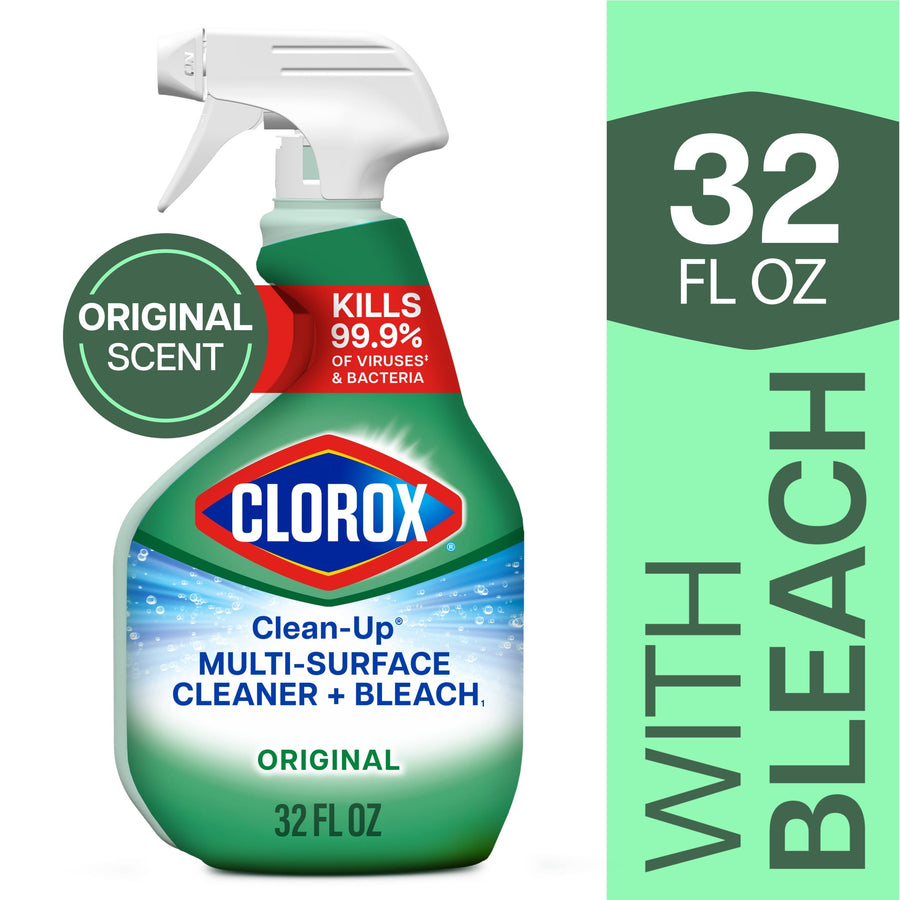Front-facing Clorox Clean-Up multi-surface cleaner spray bottle with original scent badge and 32 fl oz callout