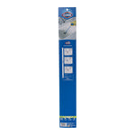 Back of Clorox drain stick retail packaging with instructional illustrations and product information on a blue panel.