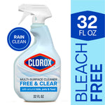Clorox Free & Clear multi-surface cleaner spray bottle with Clorox logo and 32 fl oz callout graphic