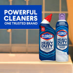Promotional image showing two Clorox Heavy Duty products side by side with 'Powerful Cleaners One Trusted Brand' text