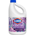 Clorox Scentiva lavender & jasmine scented bleach jug showing brand logo and product label on white bottle