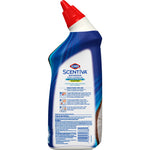 Rear label of Clorox Scentiva toilet cleaning gel bottle showing directions, warnings and product information