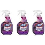 Three Clorox Scentiva Tuscan Lavender & Jasmine multi-surface spray bottles with purple lavender label