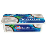 Rectangular plastic tub of Clorox Scentiva disinfecting wet mopping cloths in coconut and waterlily scent