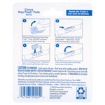 Back of Clorox Stay Fresh Pods refill blister pack showing usage diagrams, caution text and barcode