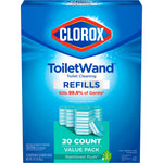 Front-facing Clorox ToiletWand refills value pack box with product branding
