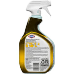 Rear view of Clorox Urine Remover bottle showing directions, warnings, barcode and recycling icons on the product label.