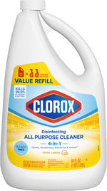 Clorox 64 fl oz value refill jug showing front label with logo, bleach-free badge and product details