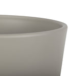 Close-up of birch gray planter rim showing smooth rounded edge and matte finish