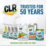Assortment of CLR brand cleaning products arranged with large CLR logo and text 'Trusted for 50 Years' above