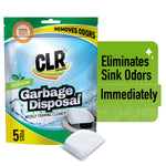 CLR Garbage Disposal weekly foaming cleaner pouch with one white foaming pod on a white background