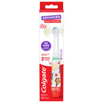 Tall product shot of Colgate Advanced Cavity Fighter kids toothbrush in retail blister-style packaging with visible branding