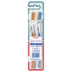 Rear view of Colgate Gum Health two-pack blister package showing packaging text, barcode and two toothbrushes