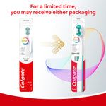 Graphic showing two Colgate Total toothbrush packagings with arrow and text indicating packaging may vary