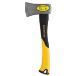 Collins Axe camp hatchet with yellow and black ergonomic handle and steel head