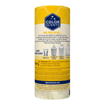 Back view of Color Scents trash bag roll packaging with brand logo, usage icons, contact info and product text.