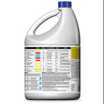 Rear label of a Comet Ultra Outdoor Bleach jug showing usage chart and warnings
