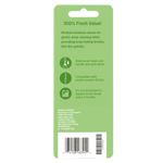 Back of ConairClean replacement brush head blister card showing usage icons, compatibility text and barcode.