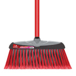 Condor rectangular broom head with grey top, red and black bristles and red handle visible above