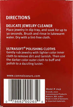 Red product back panel showing directions text, barcode and Connoisseurs website and manufacturing details