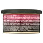 Back label close-up of Coronado Cherry can showing safety and ingredient text panel in small print