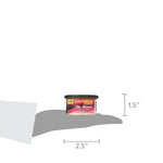 Scale diagram showing a Coronado Cherry air freshener can on a hand silhouette with dimensions 2.5" by 1.5"