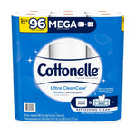 Front-facing Cottonelle Ultra CleanCare toilet paper pack with brand logo and 'MEGA' quantity banner
