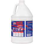 Rear view of Crown Spray Power one-gallon jug showing full back label with usage icons and warnings