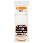 Packaged Cushion Head jumbo rayon mop replacement head with visible label and USA flag