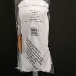 Rear view of a packaged cushion head rayon mop showing barcode and printed care instructions through clear plastic.
