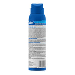 Rear view of a blue Cutter Dry aerosol can showing detailed directions, precautionary statements and barcode