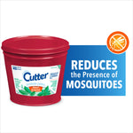 Red Cutter outdoor citronella candle in a tin pot with label and mosquito graphic