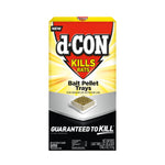Isolated front product box of d-CON Bait Pellet Trays with logo, tray photo and 'Guaranteed to Kill' text