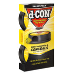 d-CON branded yellow and black retail box showing a covered round mouse trap with product name and 'Kills Instantly & Conceals' text