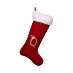 Uutvery 17.7 Inches Monogram Christmas Stockings with Initial Letter,Red Velvet with White Plush Cuff Personalized Embroidered Letter Christmas Stocking for Xmas Tree Fireplace DIY Decor – view 3