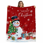 Red Snowman Christmas Fleece Throw Blanket for Couch, Xmas Tree Gifts Snowflake Winter Microfiber Flannel Blanket for All Season, Lightweight Fuzzy Plush Throw Blankets for Gifts, Office, 40"x50" – view 2
