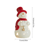 weibbin Lighted Ceramic Christmas Tree Snowman Decor Gift Porcelain White Ceramic Figurines with Lights for Table Centerpiece Mantel Tabletop Fireplace Xmas Holiday Winter Decor – view 3