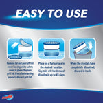 Instructional panel titled ‘Easy to Use’ with three step illustrations showing lid removal, placement, and disposal of the DampRid unit