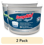 Two DampRid hi-capacity moisture absorber tubs with fresh scent label and 2-pack banner