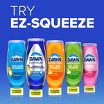 Lineup of five Dawn EZ-Squeeze bottles in different colors with headline text “TRY EZ-SQUEEZE”