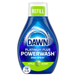 Blue Dawn Platinum Plus Powerwash refill bottle with apple scent label and green 'REFILL' cap