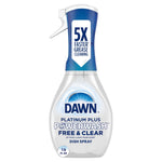 Clear Dawn Platinum Plus Powerwash spray bottle labeled Free & Clear with trigger sprayer and 5X grease claim
