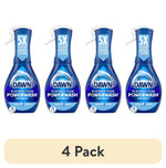Four blue Dawn Platinum Plus Powerwash dish spray bottles side-by-side on white, label showing Fresh Clean scent