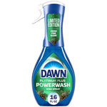 Close-up product shot of Dawn Platinum Plus Powerwash Fresh Pine spray bottle on white background