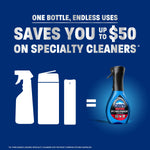Promotional graphic with text 'Saves you up to $50 on specialty cleaners' and a Dawn Powerwash bottle illustration.