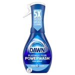 Single blue Dawn Platinum Plus Powerwash dish spray bottle with trigger, front label reading Powerwash and 16 fl oz mark