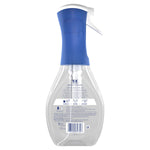 Rear view of clear Dawn Powerwash spray bottle showing blue trigger and printed usage instructions on the back